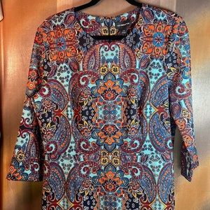 Size 14 Liz Claiborne paisley stretch dress.‎ 44” chest. 44” length. 123